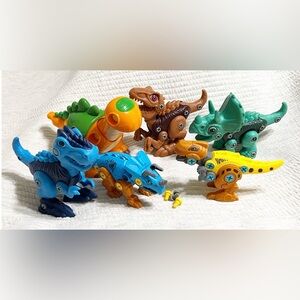 Movssou Bundle of 6 Colorful Dinosaur Building Blocks Set Screwdriver and screws